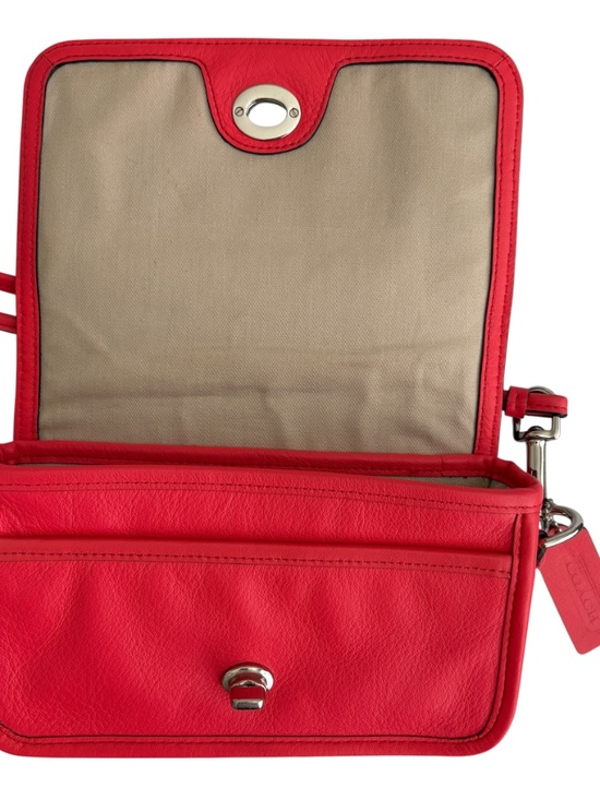 Coach Legacy Leather Penny Shoulder Purse Bright Coral #19914 